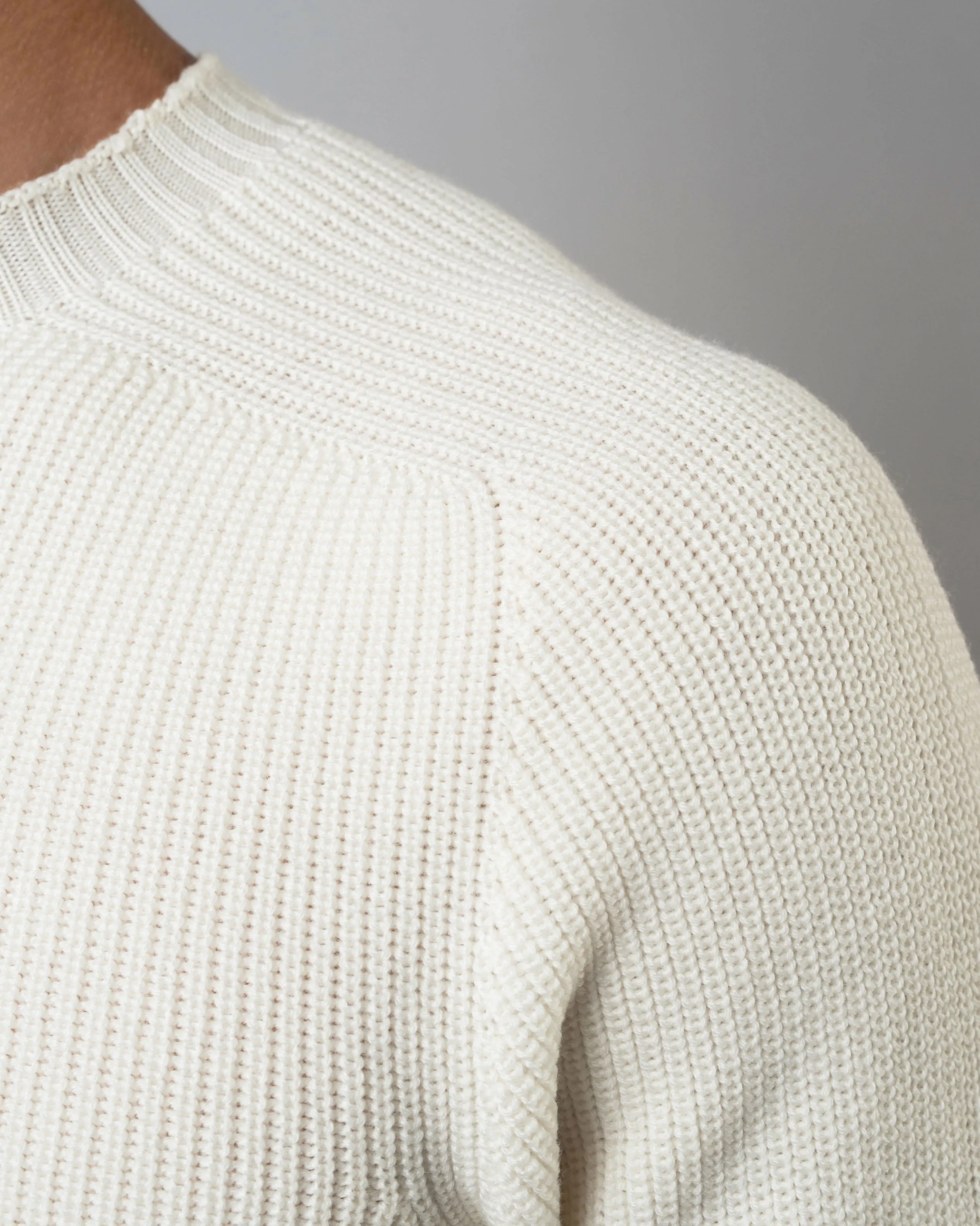 Rain Wool Ribbed Crewneck Sweater