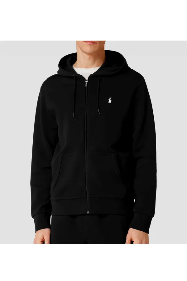 Ralph Lauren Double Knit Zip Hoodie Black