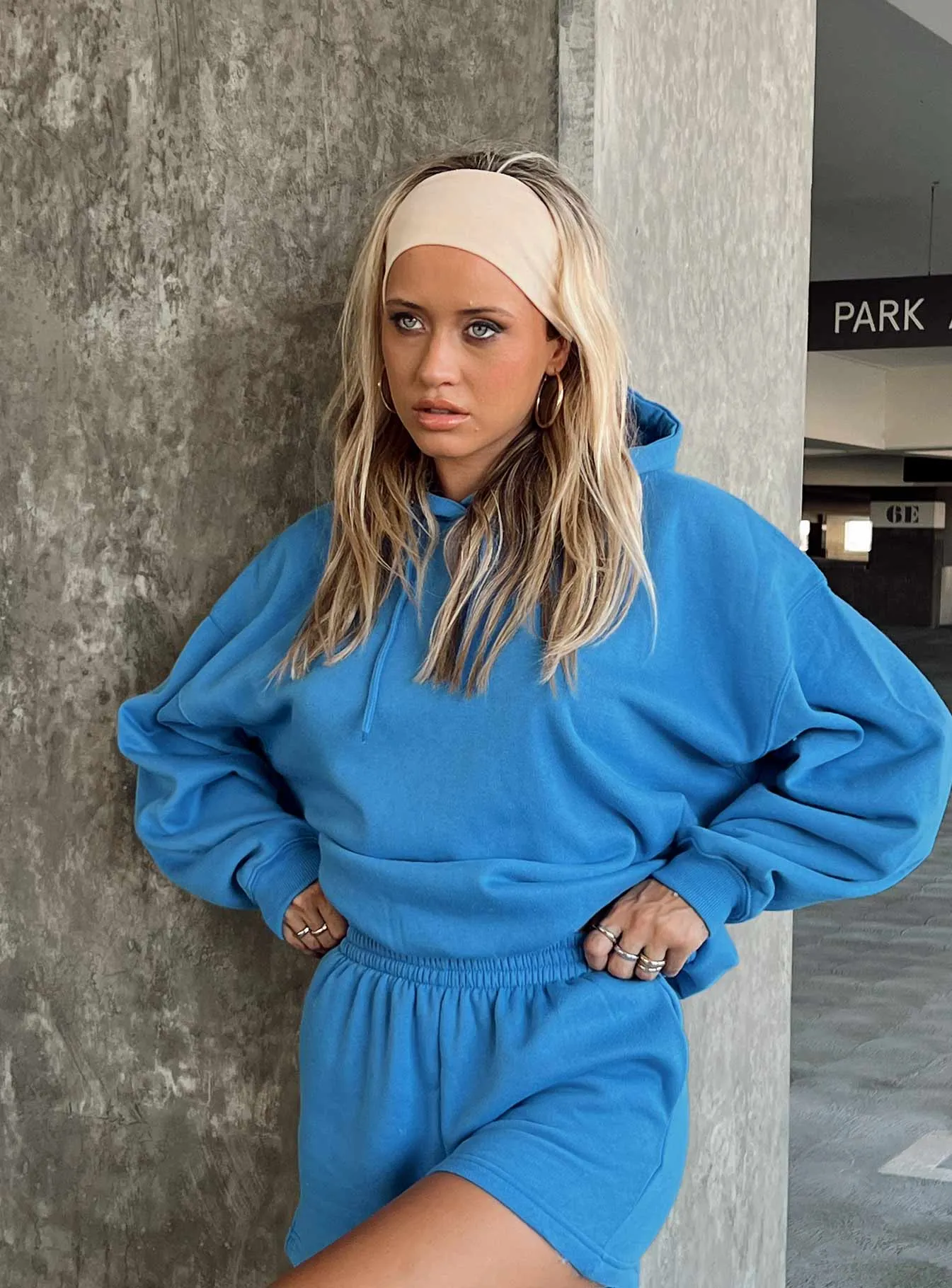 Ritu Oversized Hooded Sweatshirt Blue