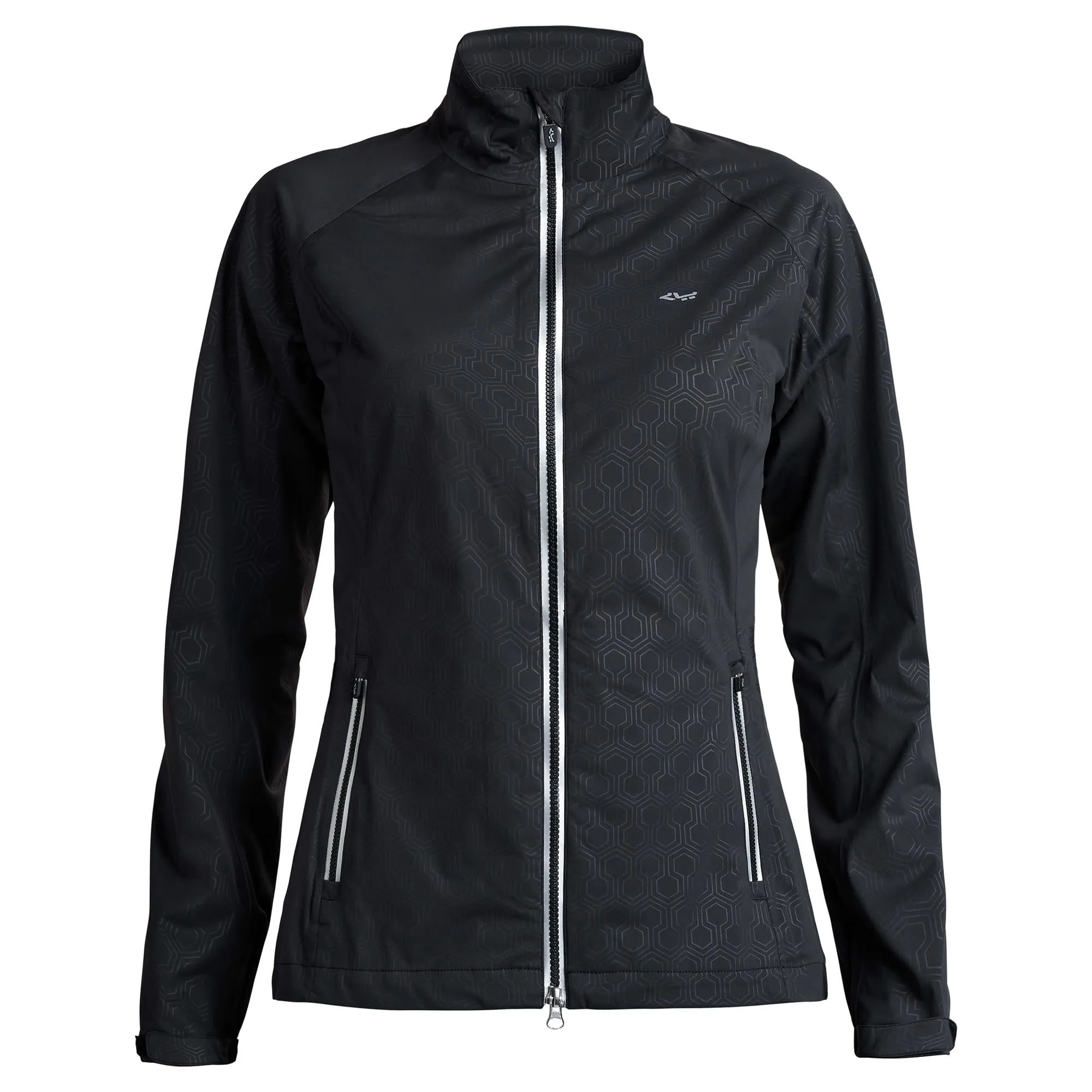 Rohnisch Ladies Waterproof Golf Jacket Geo Comb Black