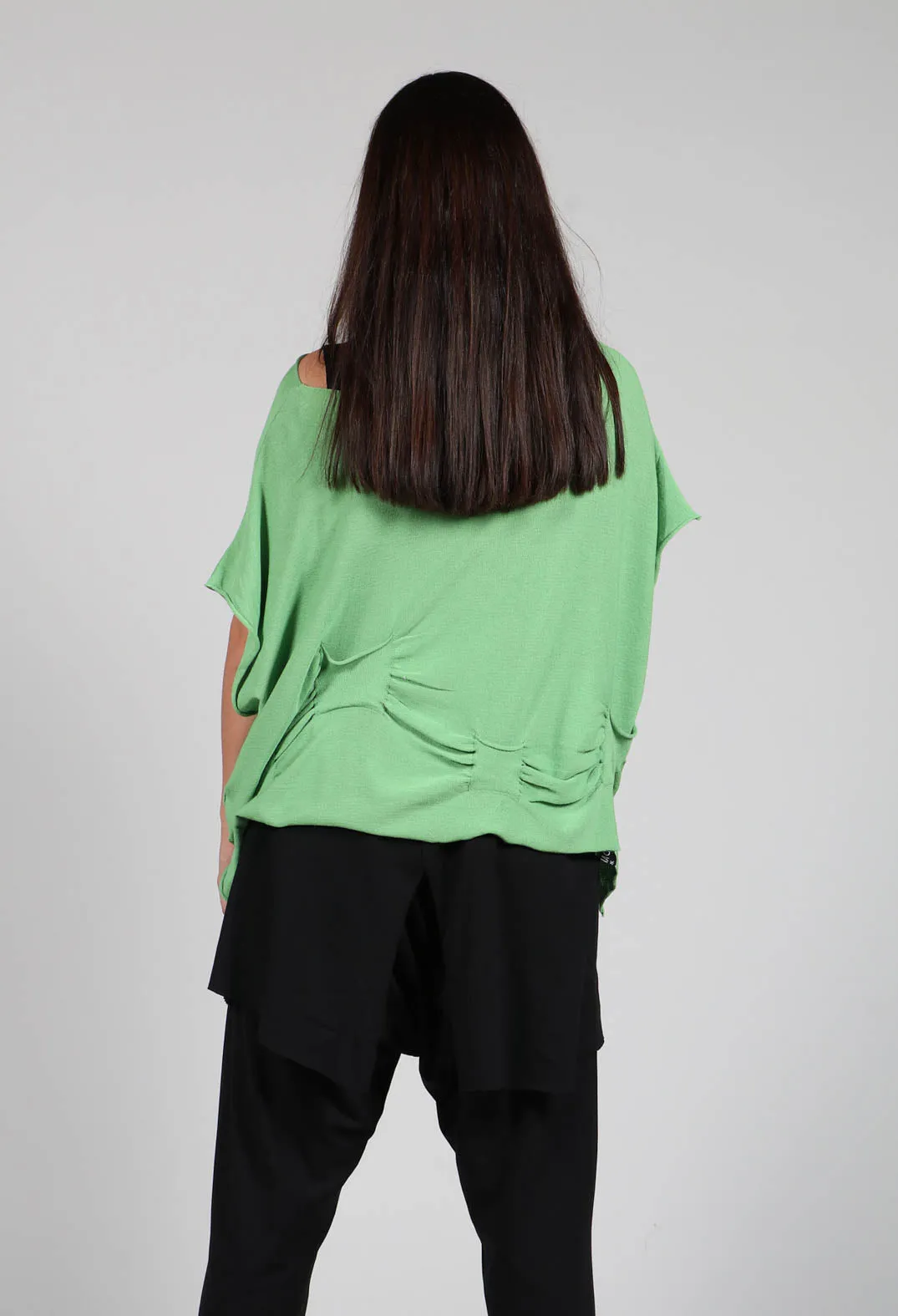 Ruched Sleeveless Sweater in Green