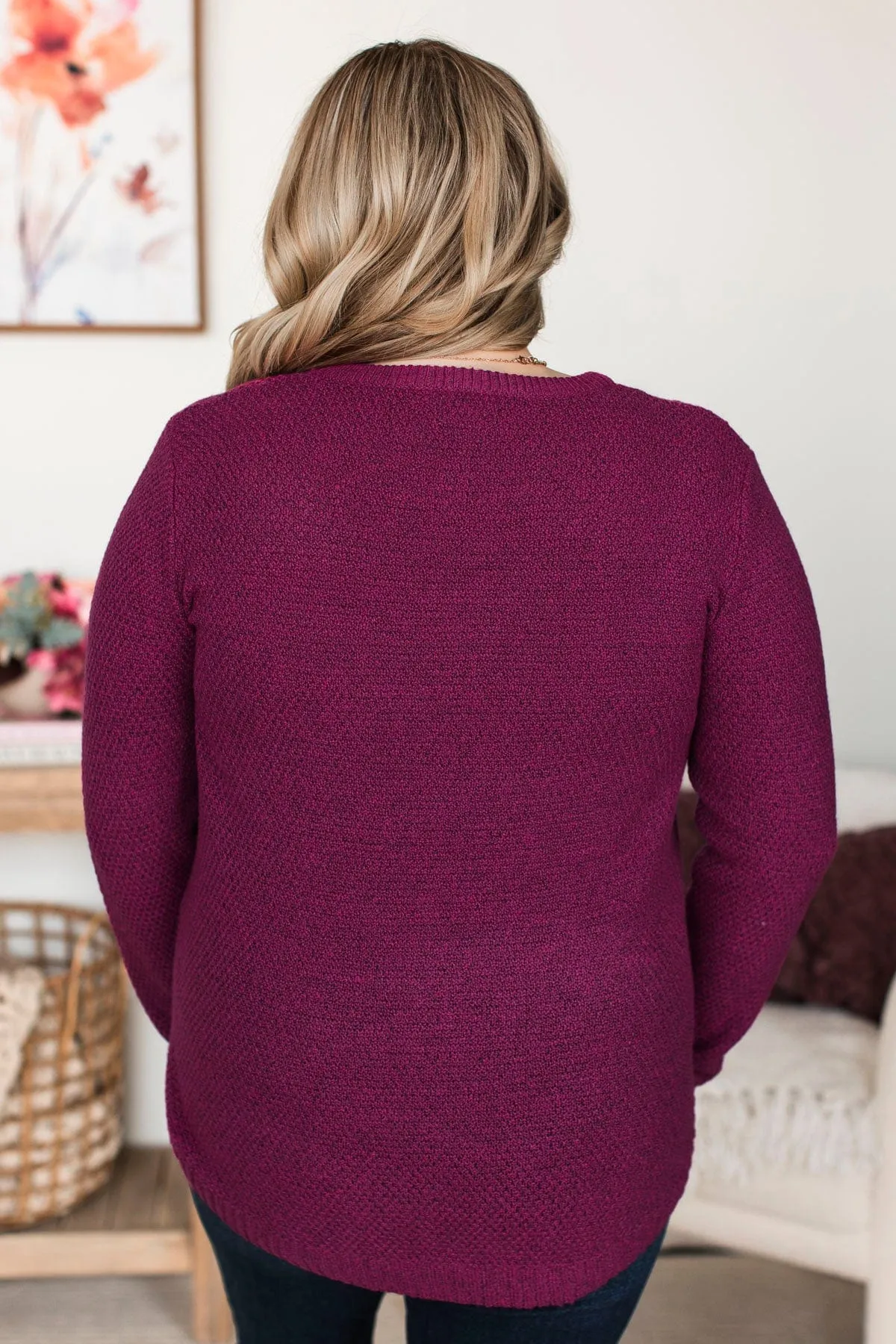 Runway Beauty Knit Sweater- Magenta