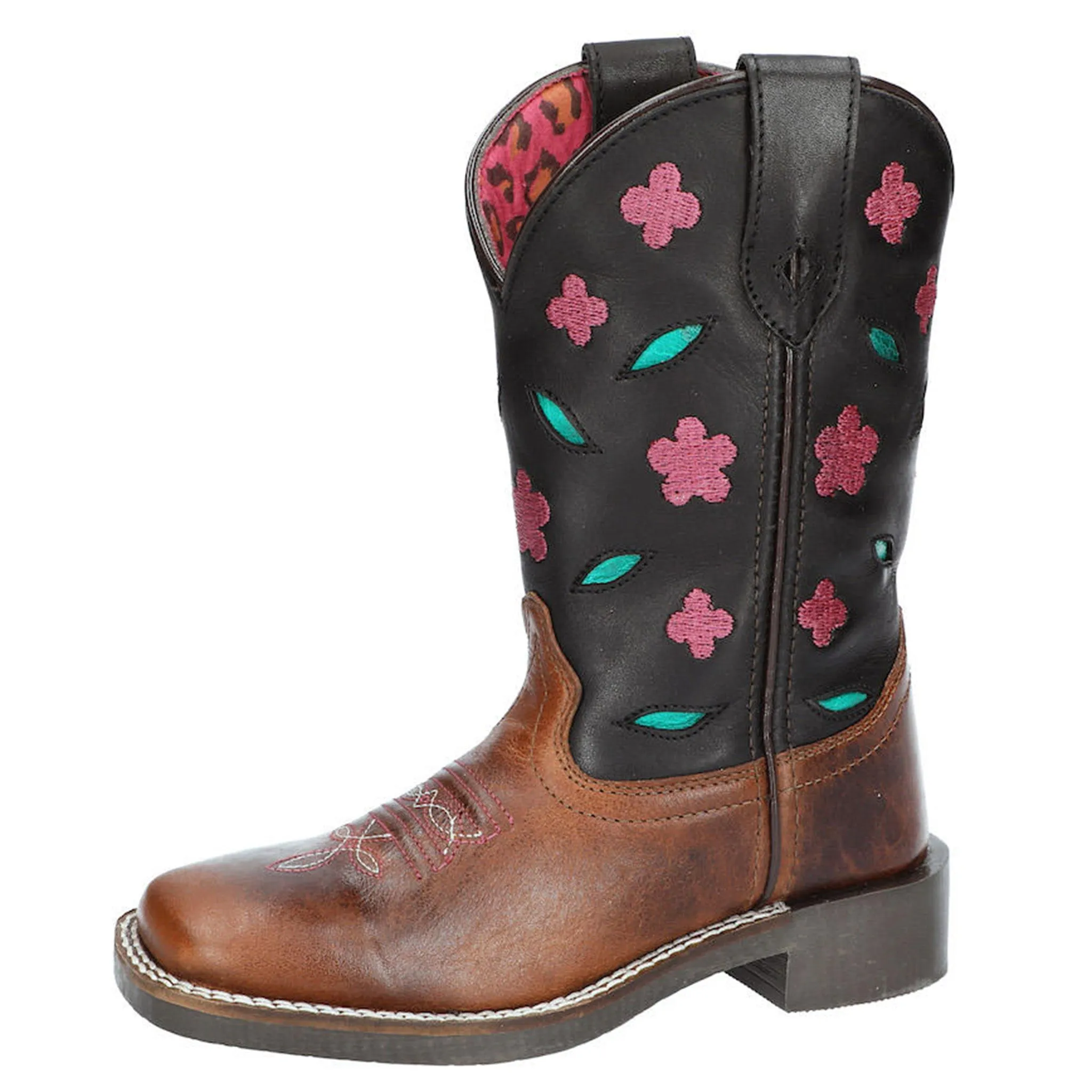 Smoky Mountain Kid's Dogwood Brown & Black Square Toe