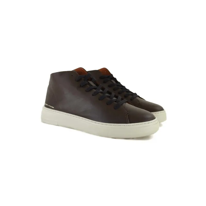 SNEAKERS UOMO ALTE IN PELLE, MARRONE