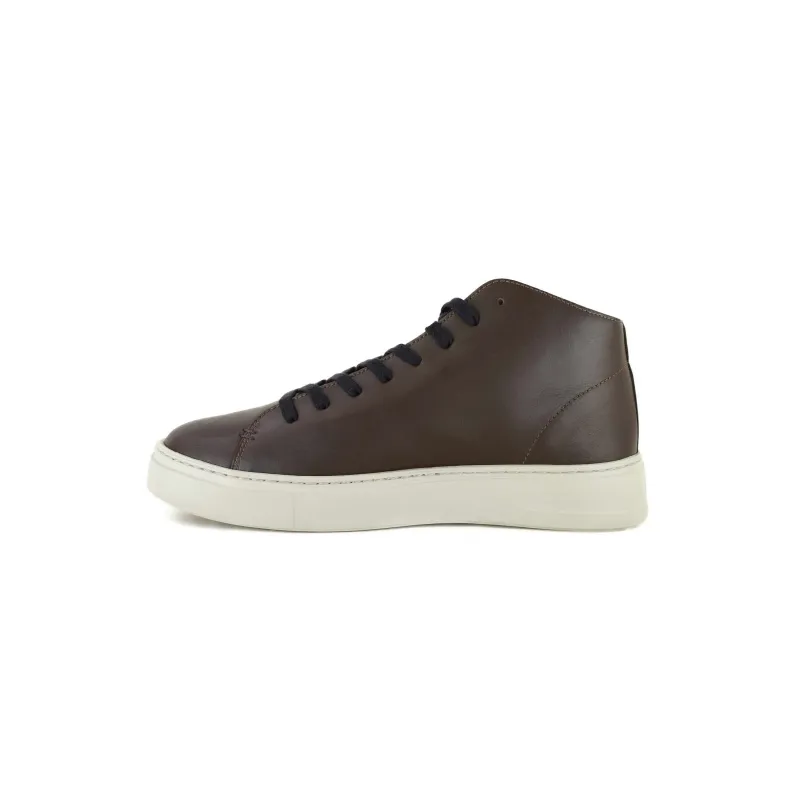 SNEAKERS UOMO ALTE IN PELLE, MARRONE