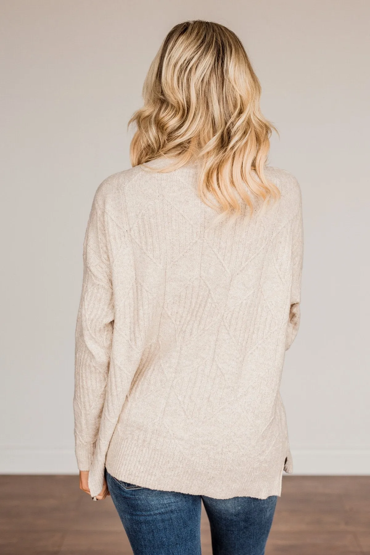 Snowflake Kisses Knit Sweater- Oatmeal