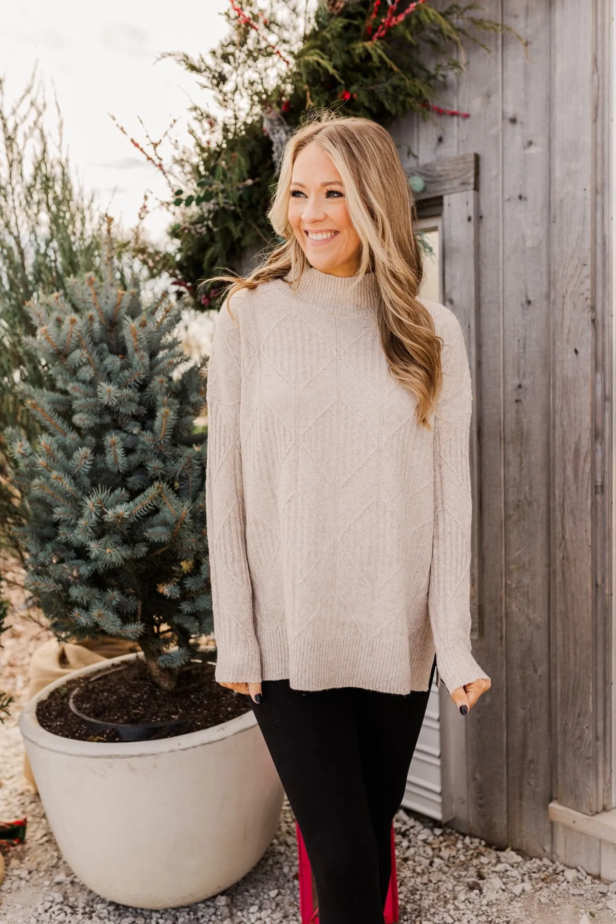 Snowflake Kisses Knit Sweater- Oatmeal