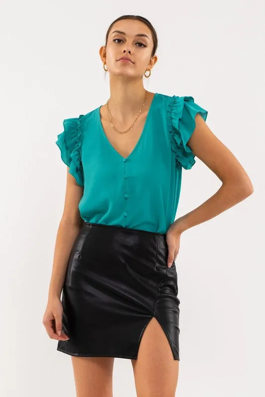 So Classy Ruffle Sleeve Blouse - 3 Colors