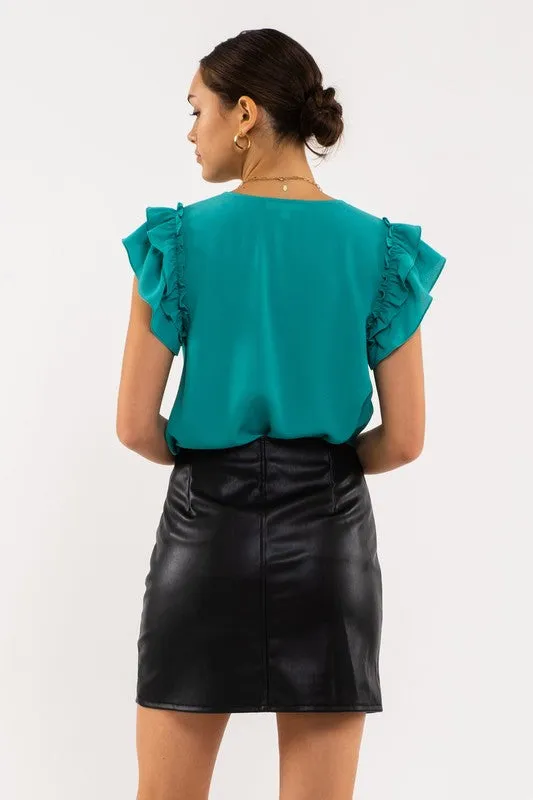 So Classy Ruffle Sleeve Blouse - 3 Colors