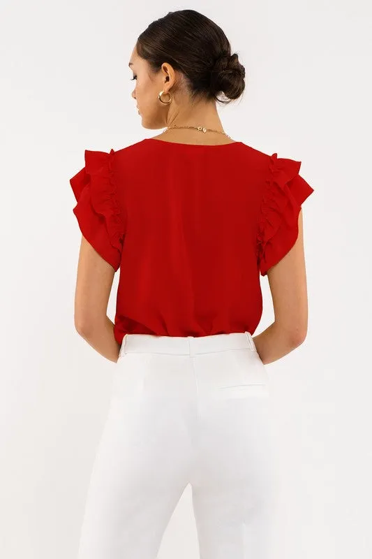 So Classy Ruffle Sleeve Blouse - 3 Colors