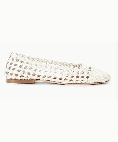 Staud Women's Nell Crochet Ballerina Shoes In Paper