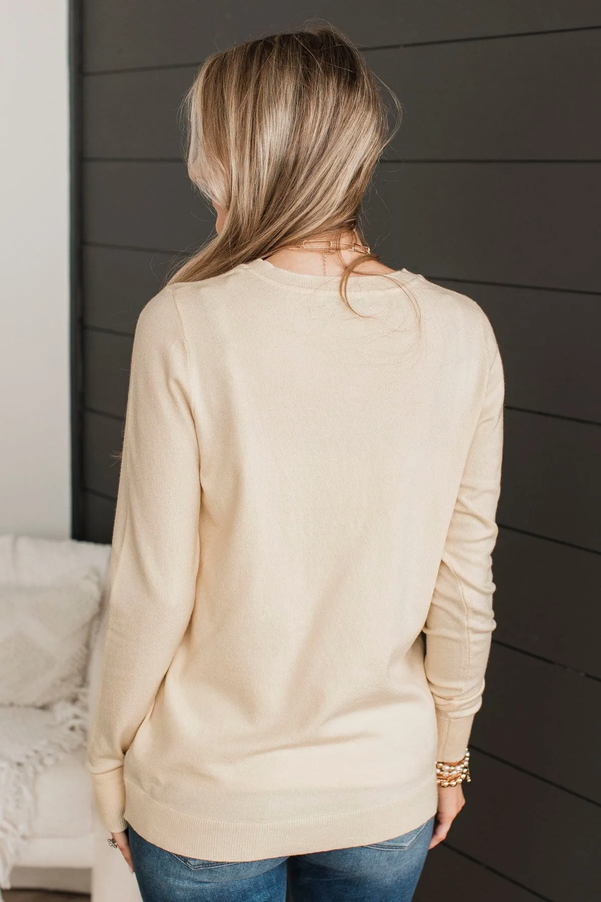 Stay Cozy Knit Sweater- Cream