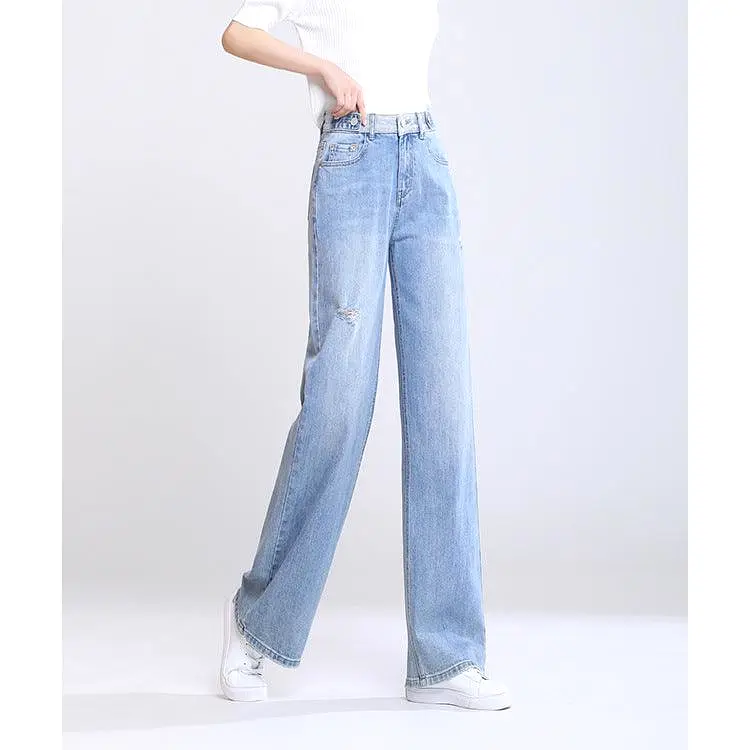 Super Wide Leg Jeans Loose High Waist