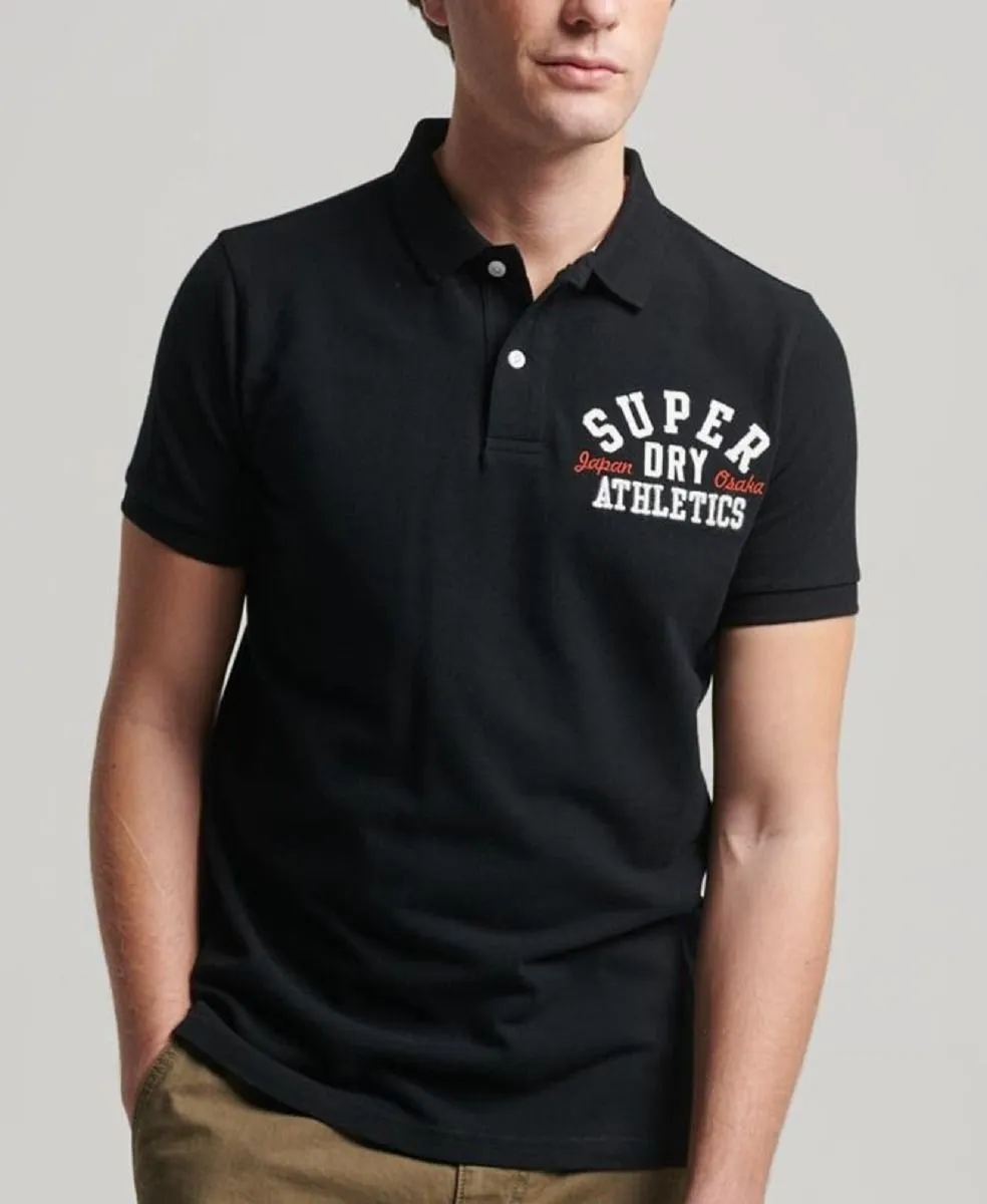 Superdry Classic Applique Logo Polo Shirt Black