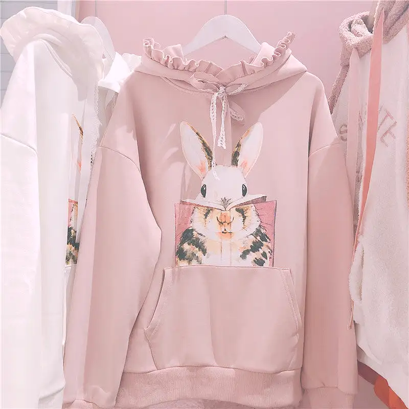 SWEET AND LOVELY BUNNY PRINT HOODIE BY23117