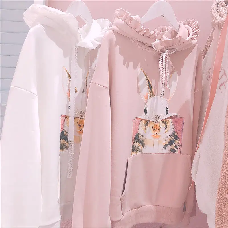 SWEET AND LOVELY BUNNY PRINT HOODIE BY23117