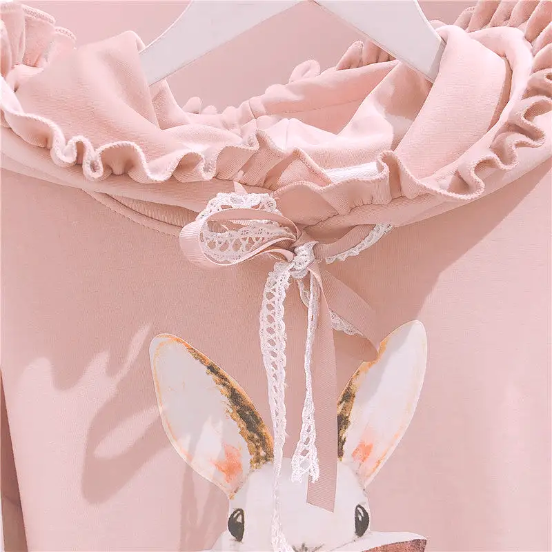 SWEET AND LOVELY BUNNY PRINT HOODIE BY23117