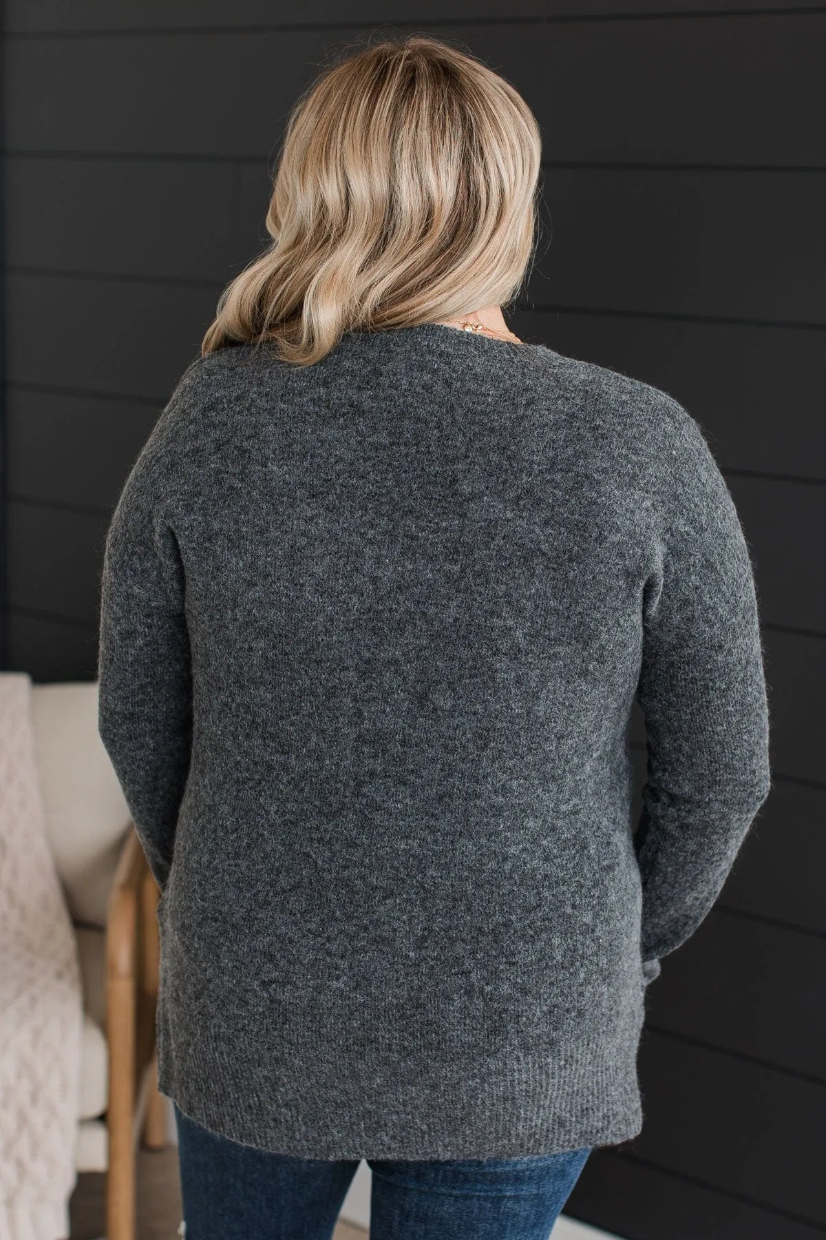 Sweet Harmony Knit Sweater- Charcoal