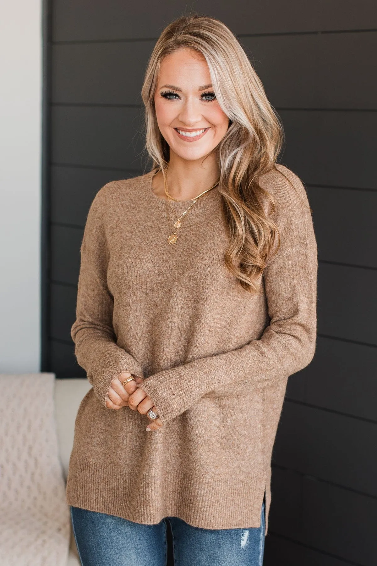 Sweet Harmony Knit Sweater- Mocha