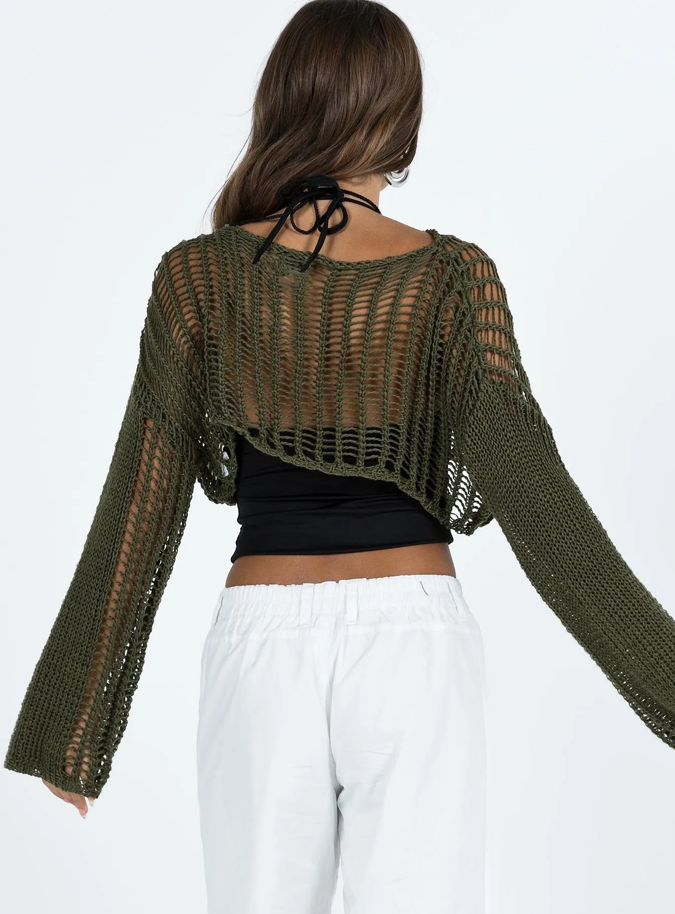 The Kennedy Cropped Sweater Olive