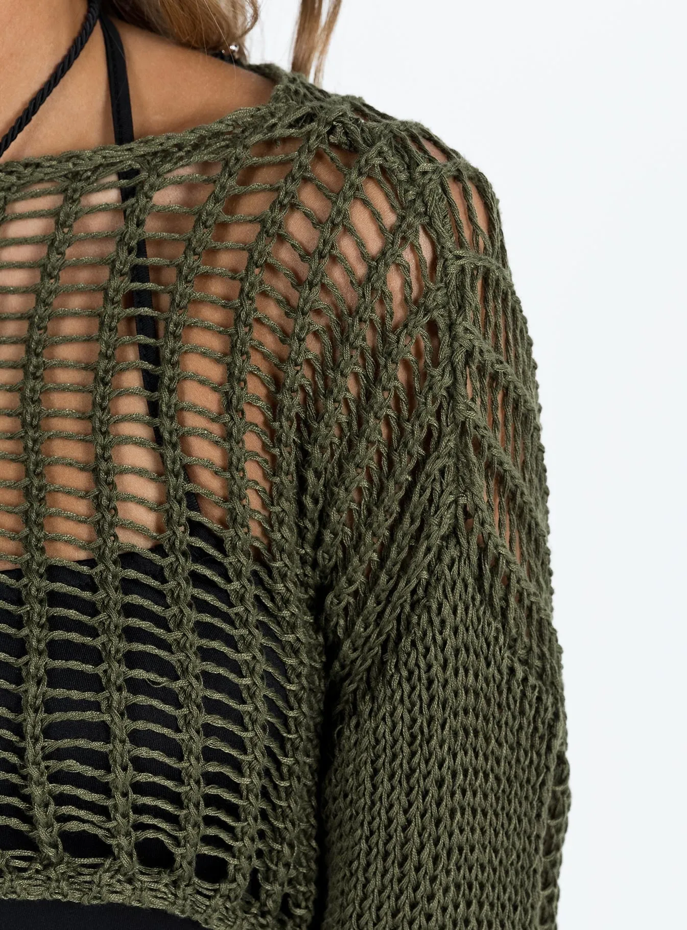 The Kennedy Cropped Sweater Olive