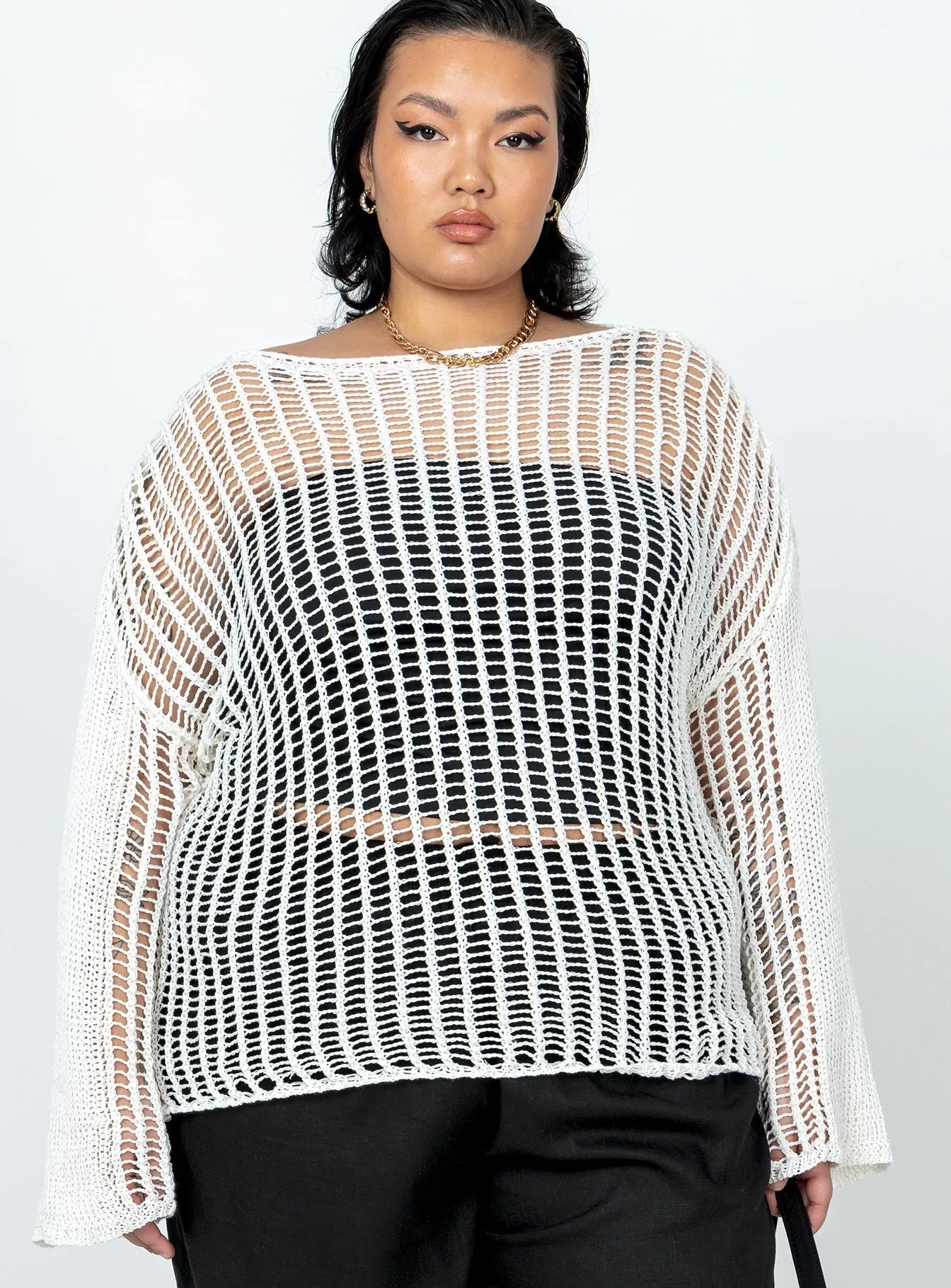 The Kennedy Sweater White Curve