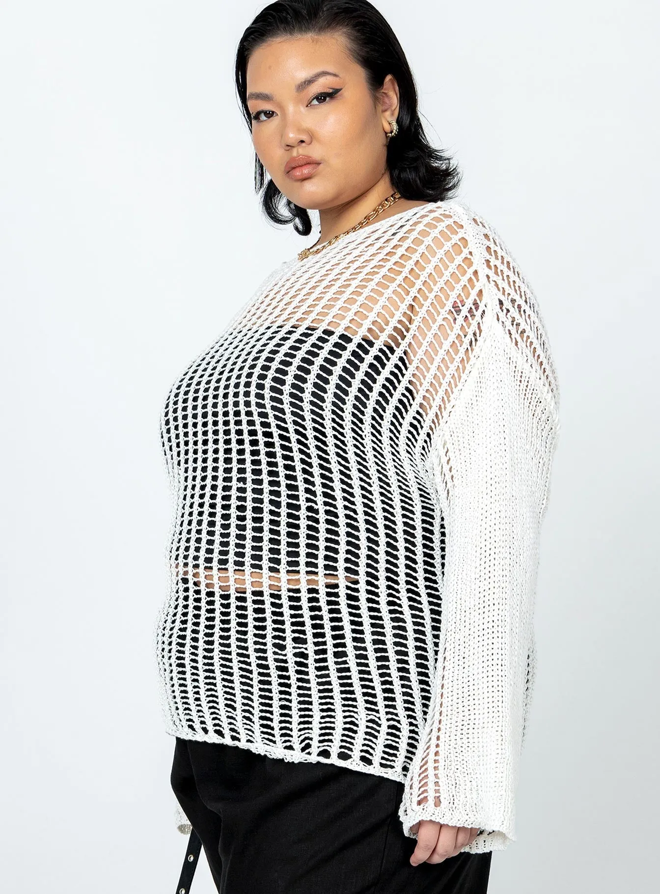 The Kennedy Sweater White Curve