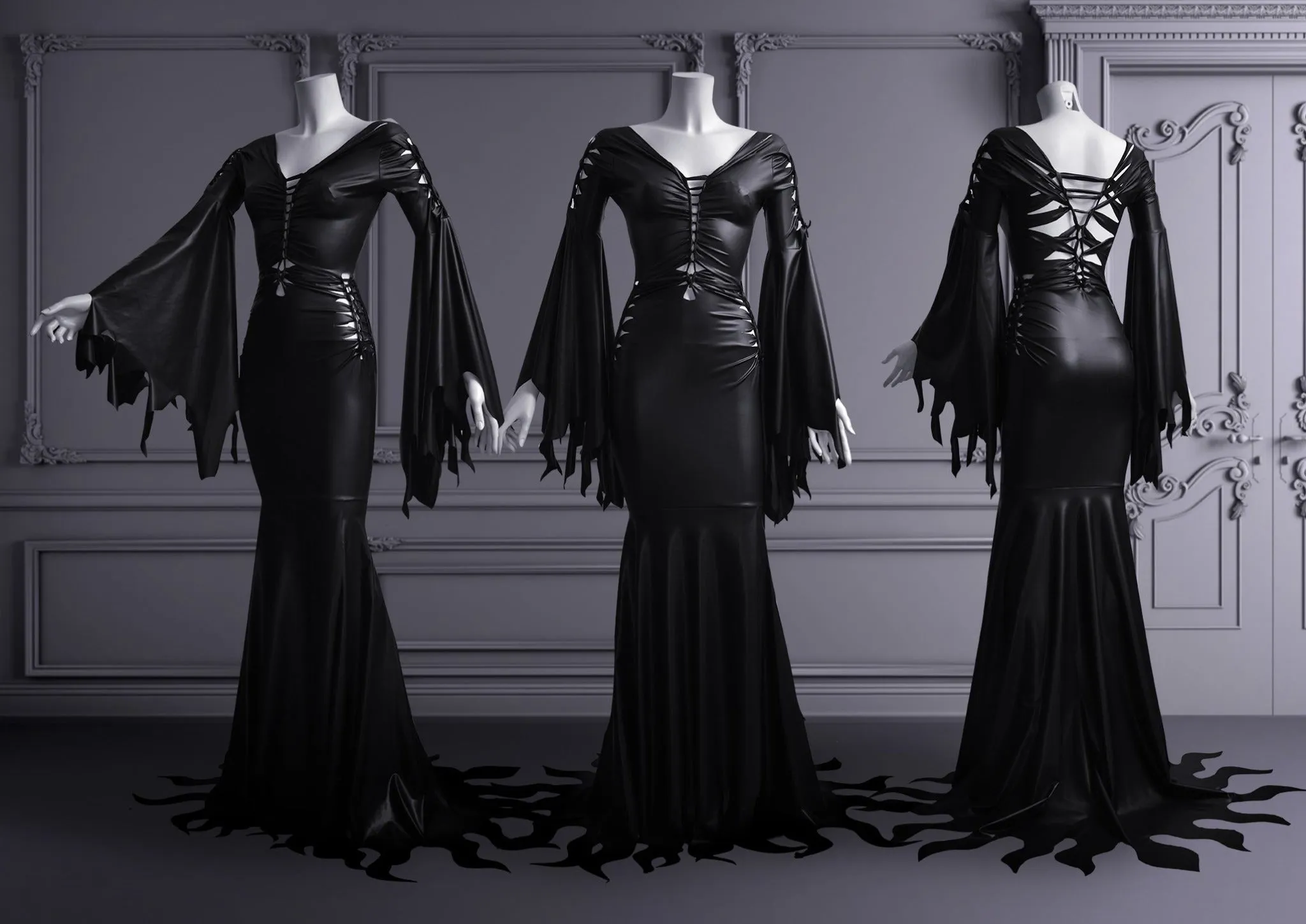 The Latex Morticia Gown