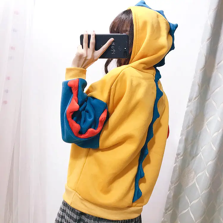 ''THIS IS A DINOSAUR'' STITCHING HOODIE BY23137