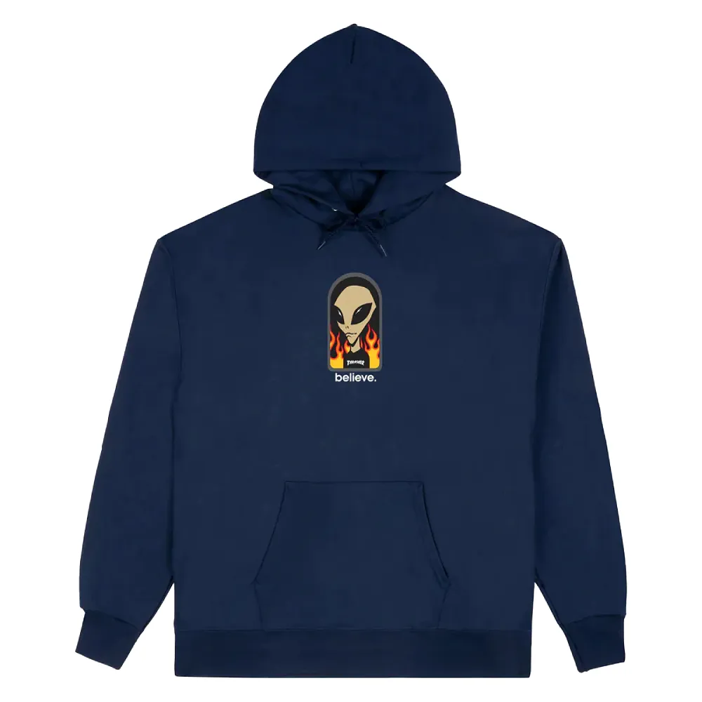 Thrasher X AWS Believe Hoodie Navy