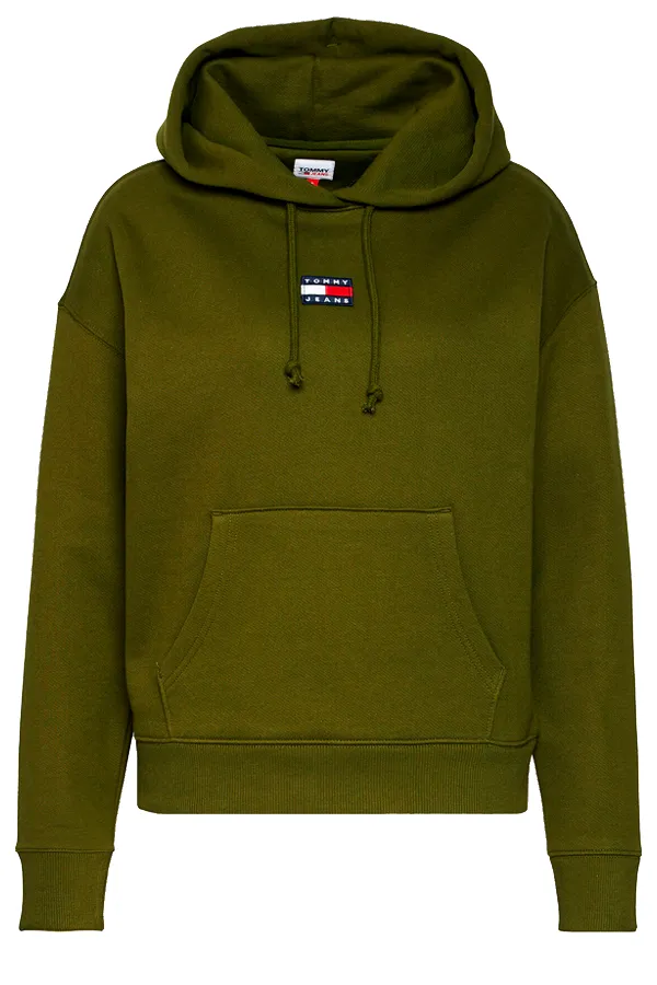 Tommy Hilfiger Women Center Badge Hoodie Army