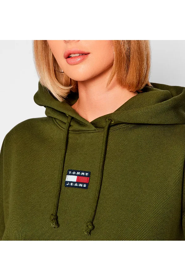 Tommy Hilfiger Women Center Badge Hoodie Army