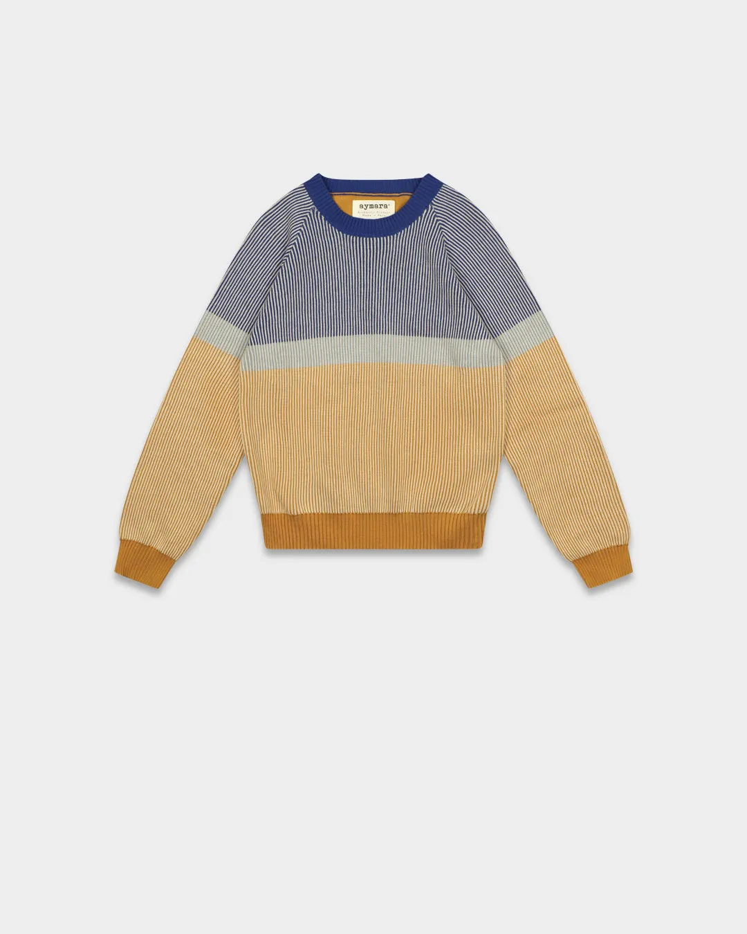 TRAVIS SWEATER-HONEY/COBALT BLACK