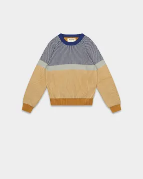 TRAVIS SWEATER-HONEY/COBALT BLACK