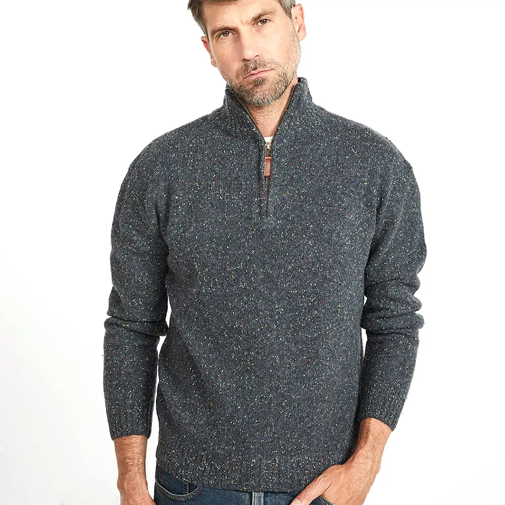 Troyer Quarter Zip Lambswool Sweater