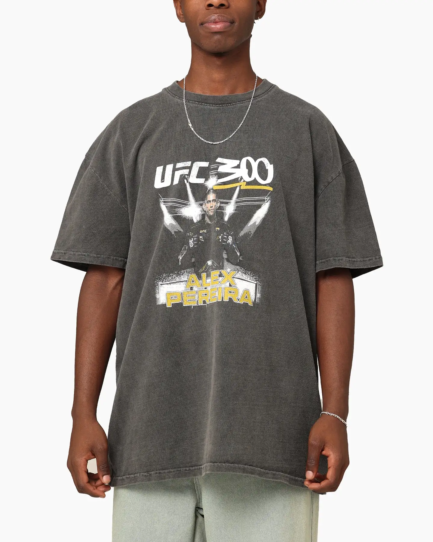 UFC By Culture Kings Alex Poatan Pereira 300 Heavyweight T-Shirt Black Wash