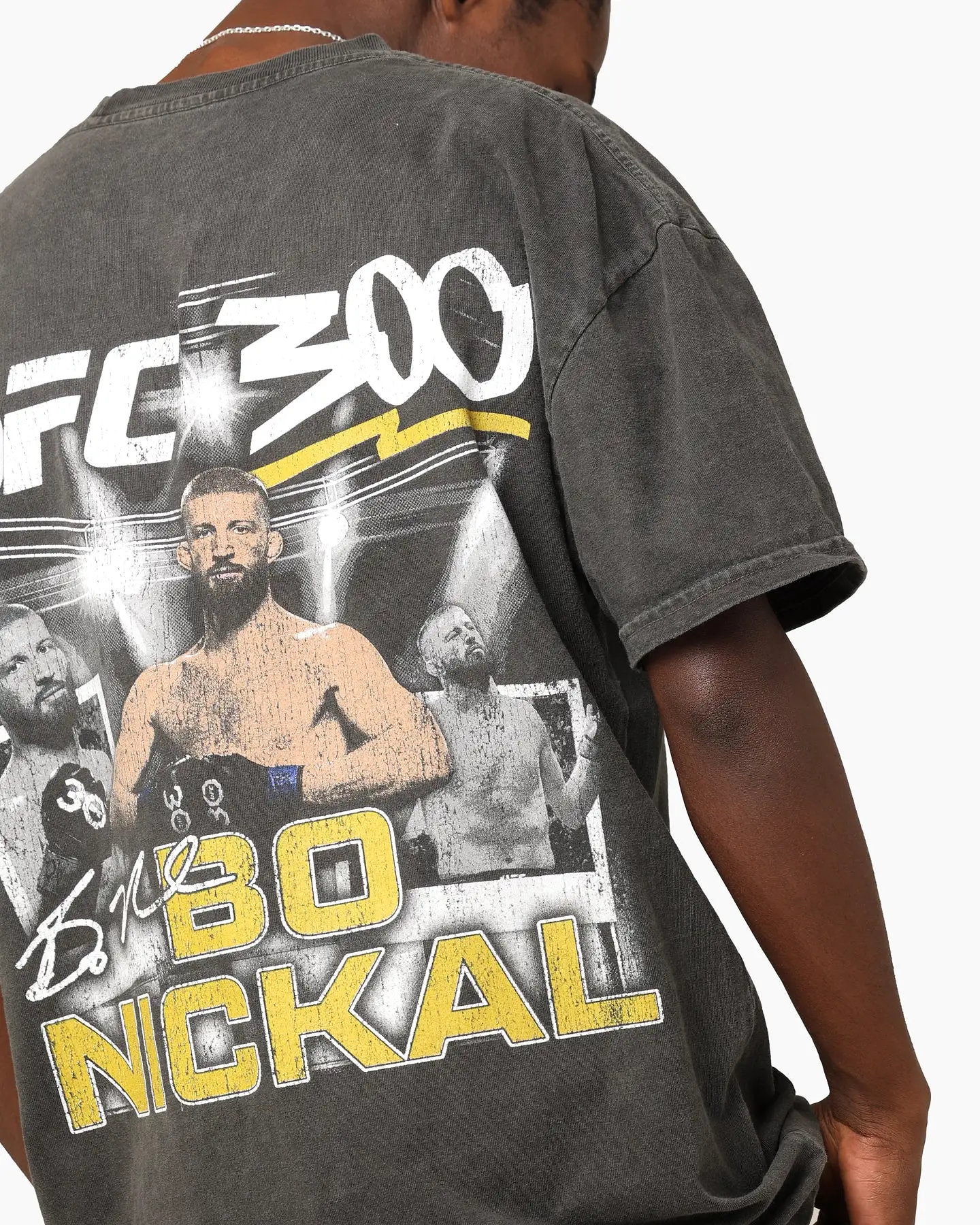 UFC By Culture Kings Bo Nickal 300 Heavyweight T-Shirt Black Wash