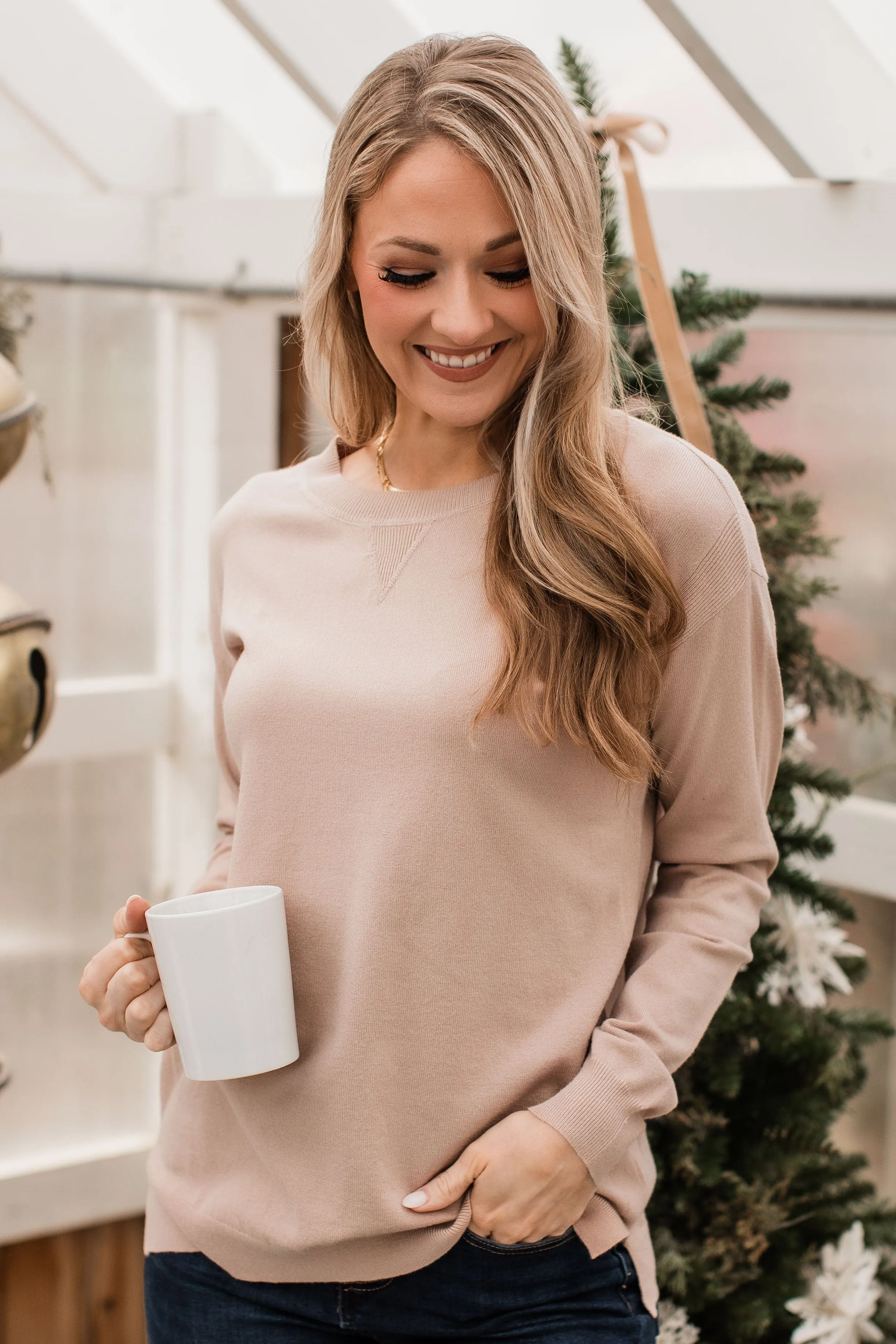 Unforgettable Feeling Knit Sweater- Taupe