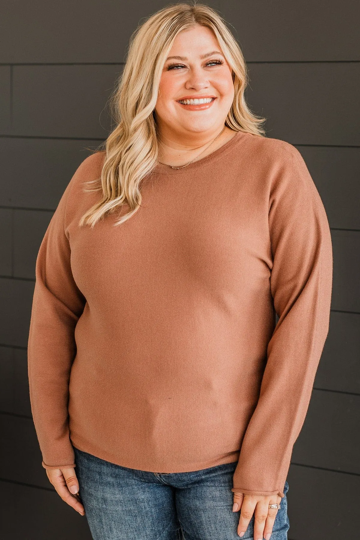 Uplifting Love Knit Sweater- Terracotta