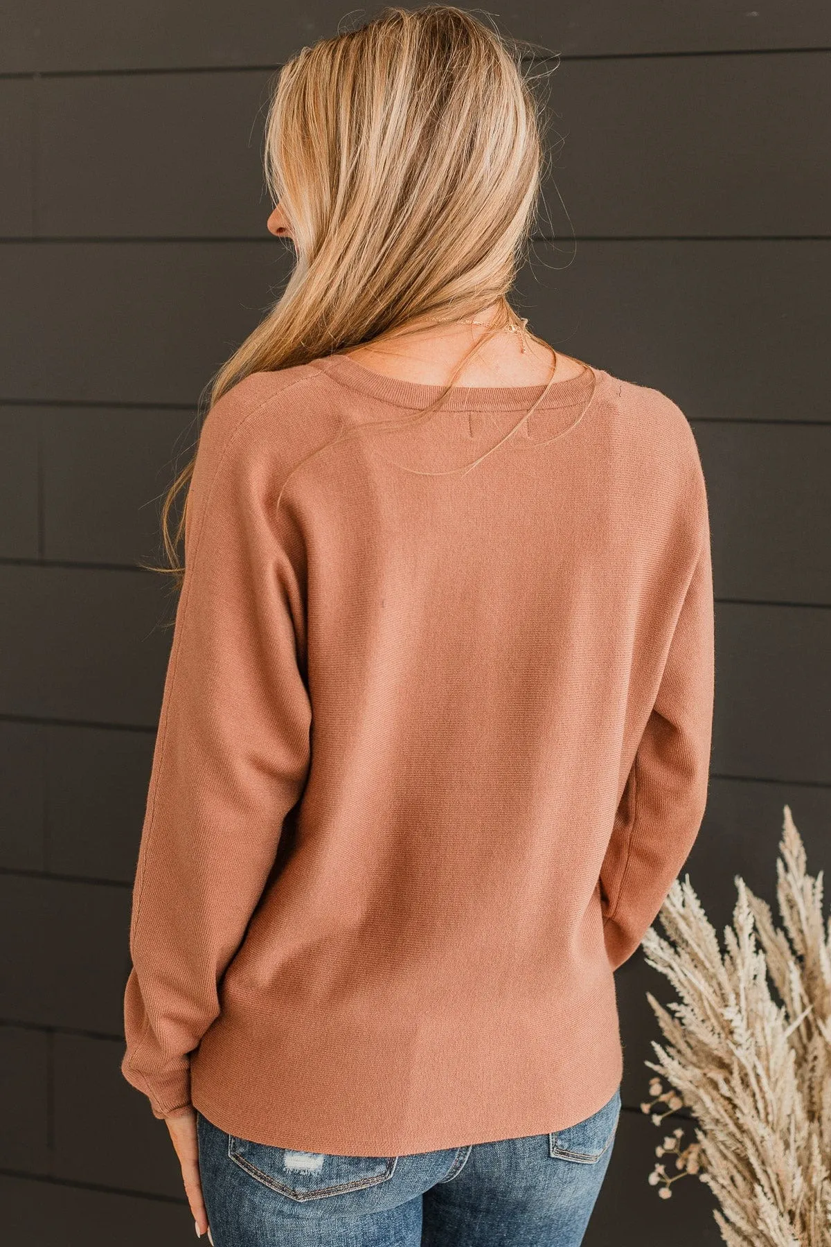 Uplifting Love Knit Sweater- Terracotta