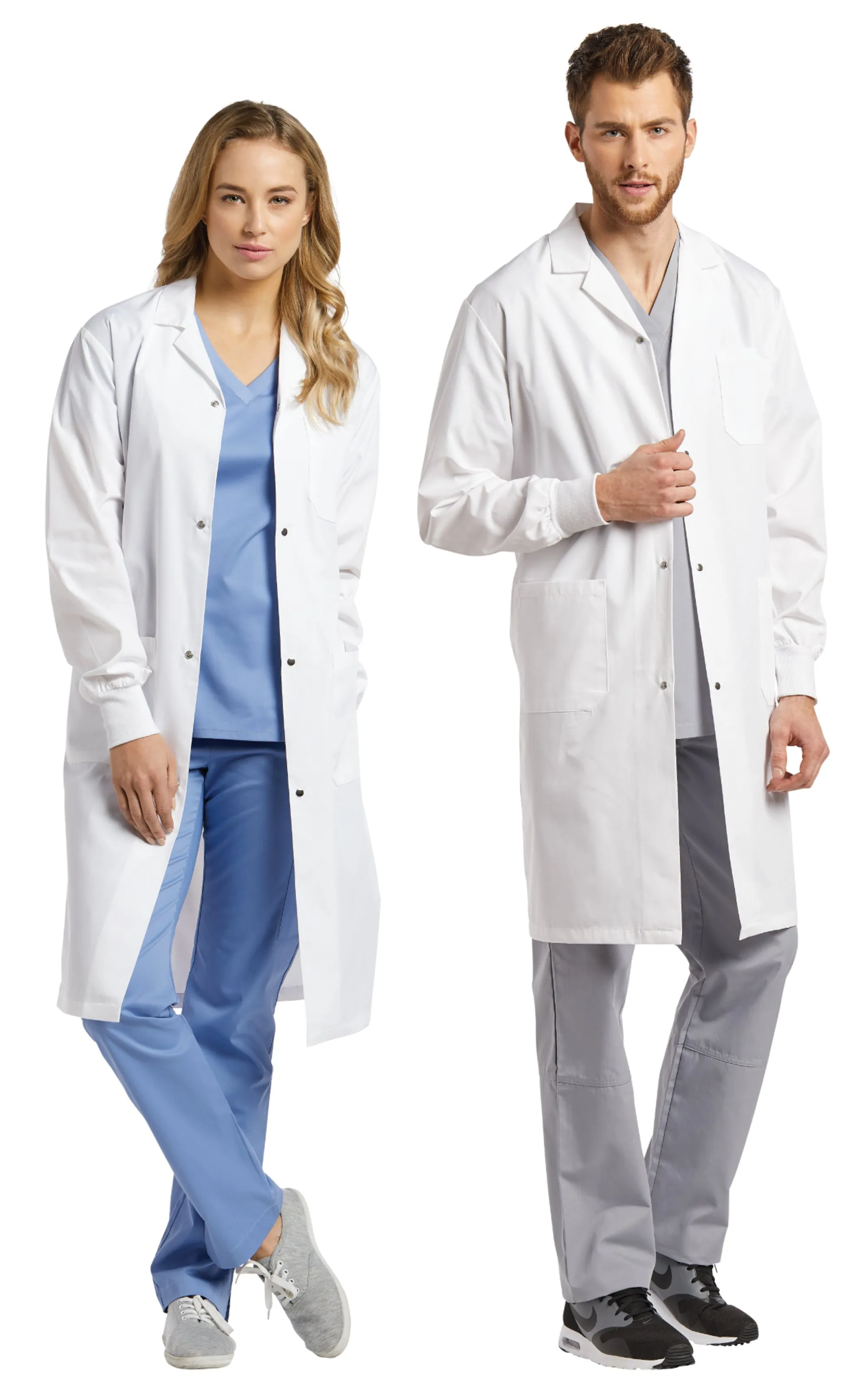 White Cross Unisex LABCOAT WITH RIB CUFF