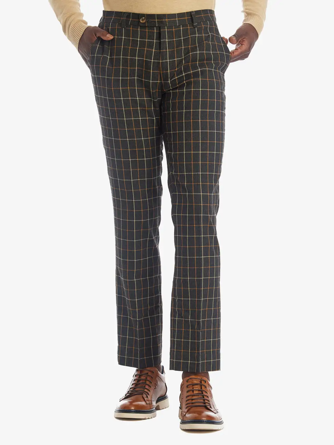 Window Check Slim Downing Pants