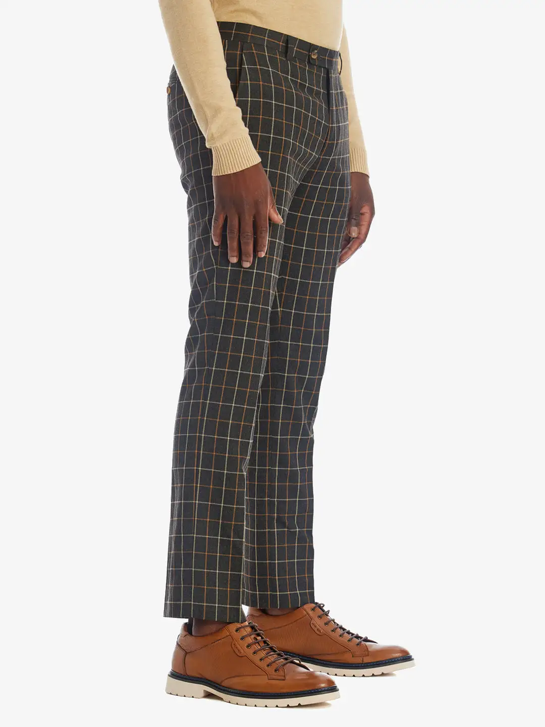 Window Check Slim Downing Pants