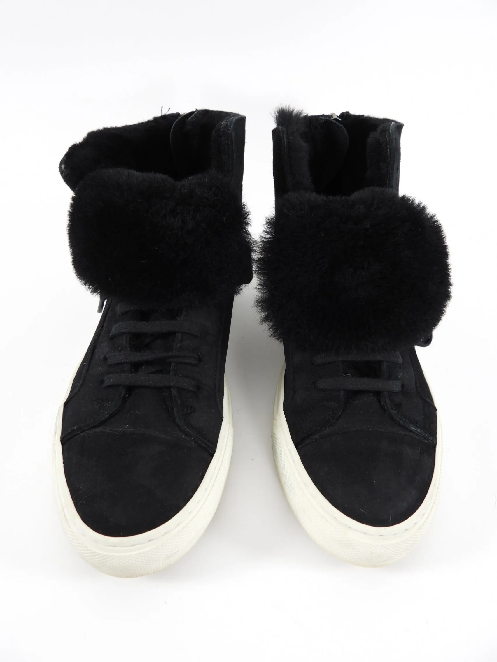 Woman by Common Projects Black Shearling Sneaker - 38 / 7.5