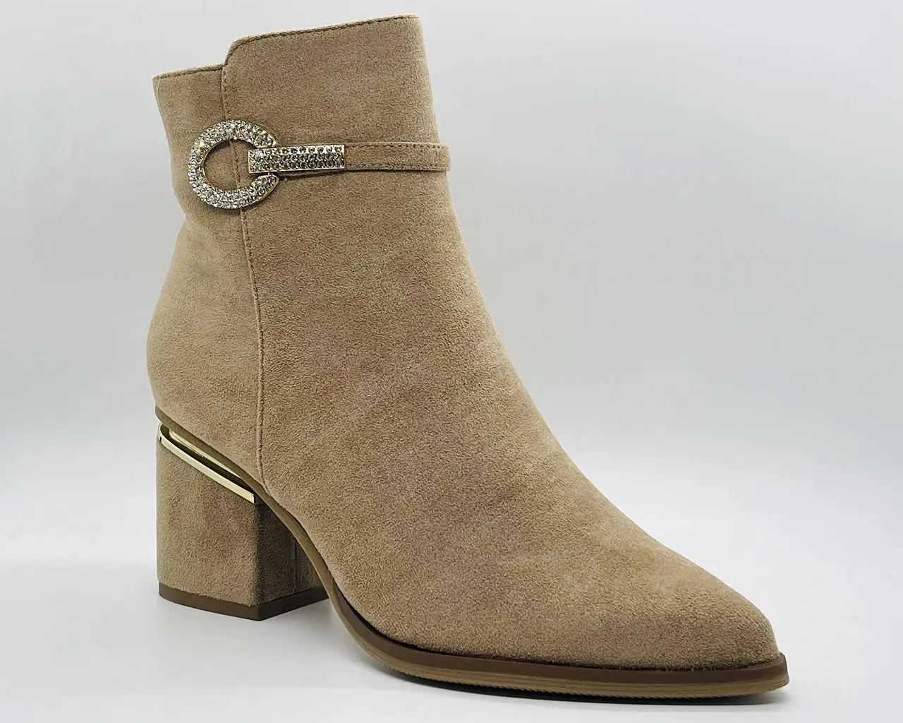 Women's Faux Suede Block Heel Ankle Boots