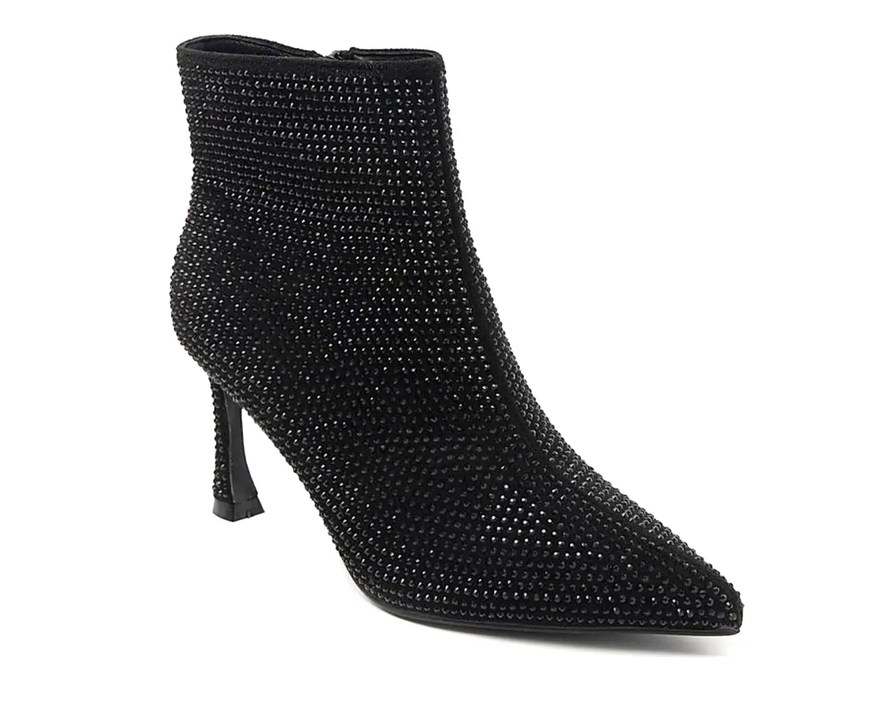 Women's Ideal Shoes 3671 Crystals Ankle Boots Black