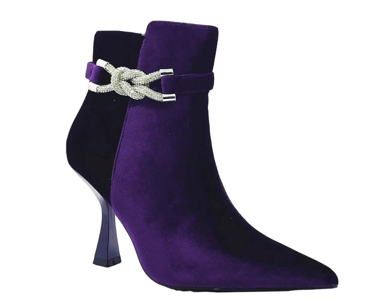 Women's Velvet Spool Heel Ankle Boots