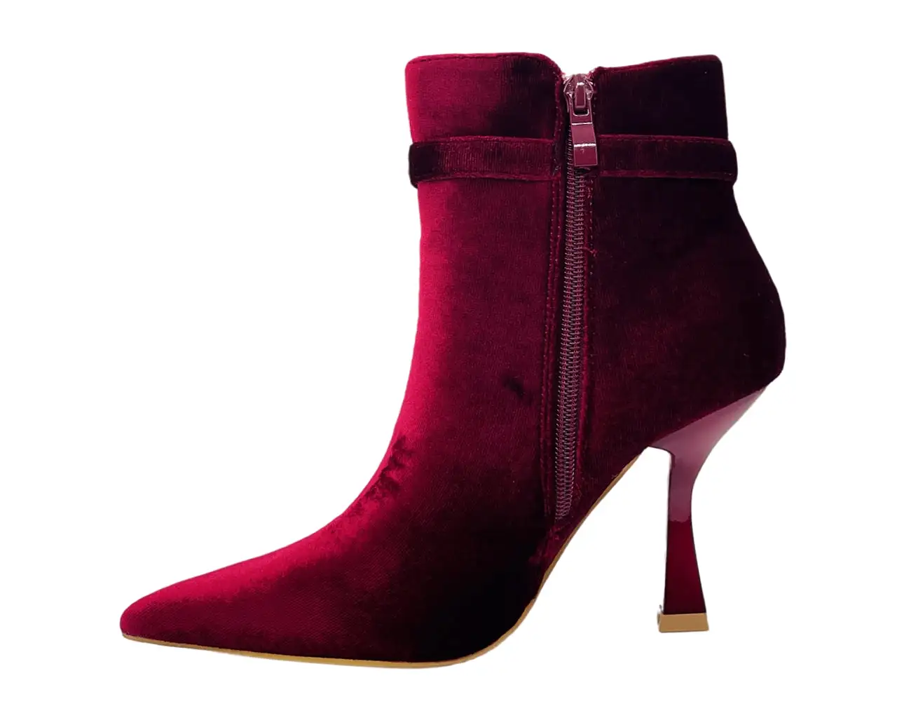 Women's Velvet Spool Heel Ankle Boots