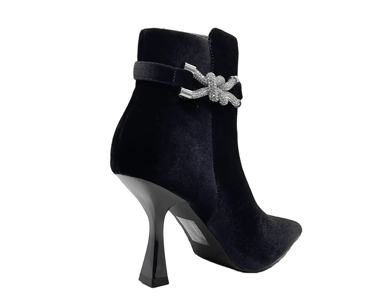 Women's Velvet Spool Heel Ankle Boots